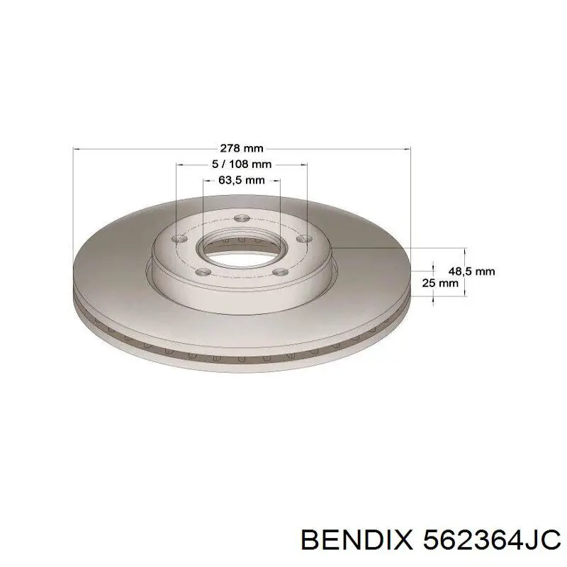Тормоз дисковый передний Jurid/Bendix 562364JC цена, от 36.10 USD