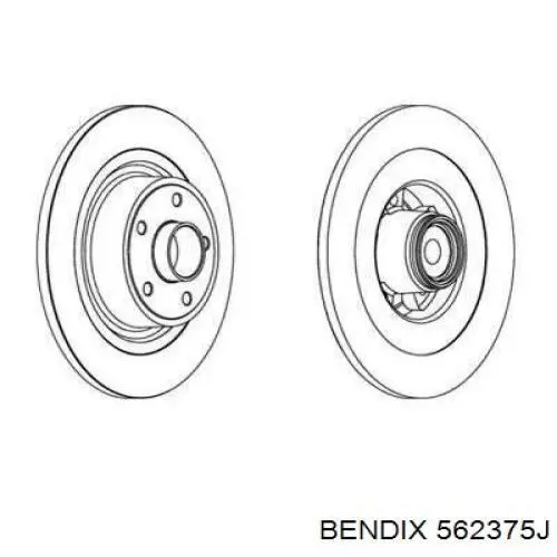 Тормозные диски 562375J Jurid/Bendix