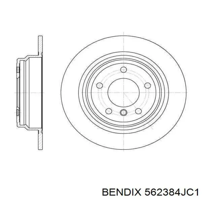 Передний тормозной диск Jurid/Bendix 562384JC1