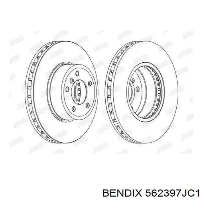 Передние тормозные диски 562397JC1 Jurid/Bendix