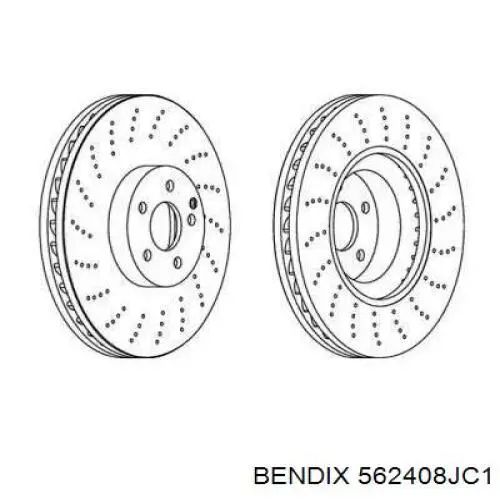 Передние тормозные диски 562408JC1 Jurid/Bendix