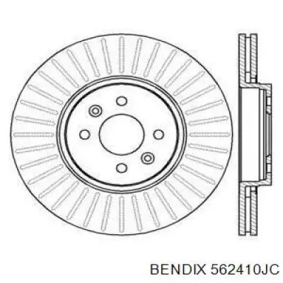 Передние тормозные диски 562410JC Jurid/Bendix