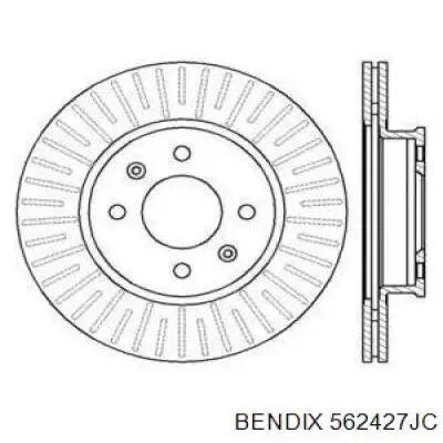 Передние тормозные диски 562427JC Jurid/Bendix