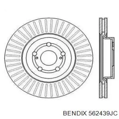 Передние тормозные диски 562439JC Jurid/Bendix