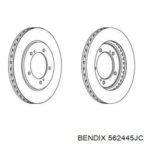 Передние тормозные диски 562445JC Jurid/Bendix