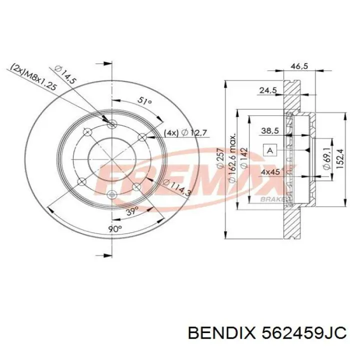 Купить 562459JC Jurid/Bendix Ротор тормозной