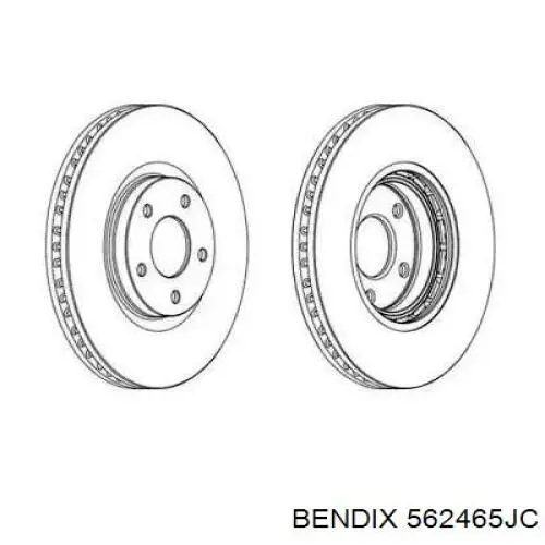 Передние тормозные диски 562465JC Jurid/Bendix