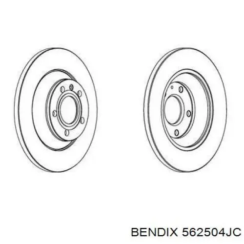 Тормозные диски 562504JC Jurid/Bendix