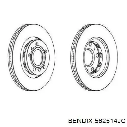 Тормозные диски 562514JC Jurid/Bendix