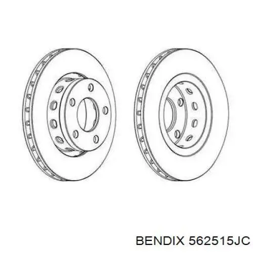 Тормозные диски 562515JC Jurid/Bendix