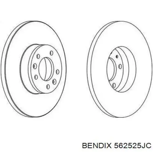 Тормозные диски 562525JC Jurid/Bendix