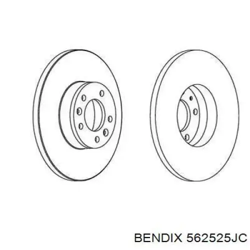 Диск гальмівний задній 562525JC Jurid/Bendix