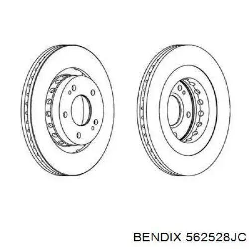 Передние тормозные диски 562528JC Jurid/Bendix