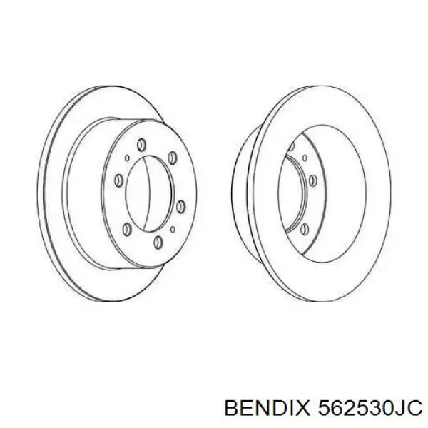 Disco de freno trasero 562530JC Jurid/Bendix