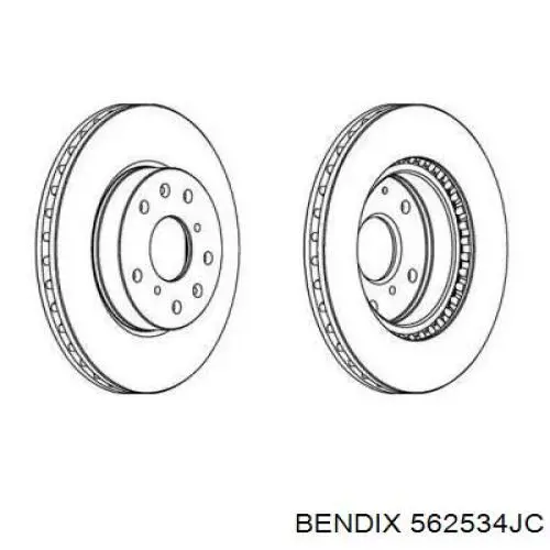 Передние тормозные диски 562534JC Jurid/Bendix