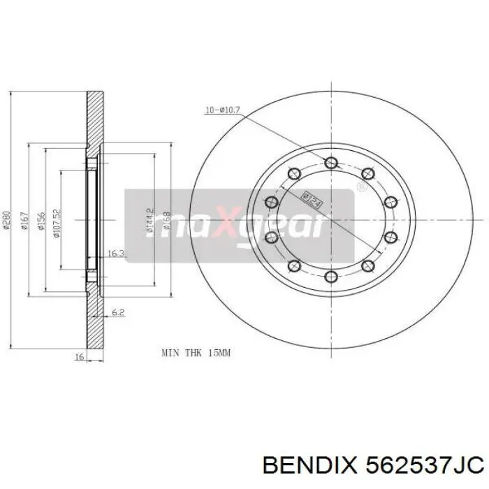 562537JC Jurid/Bendix Дисковый тормоз