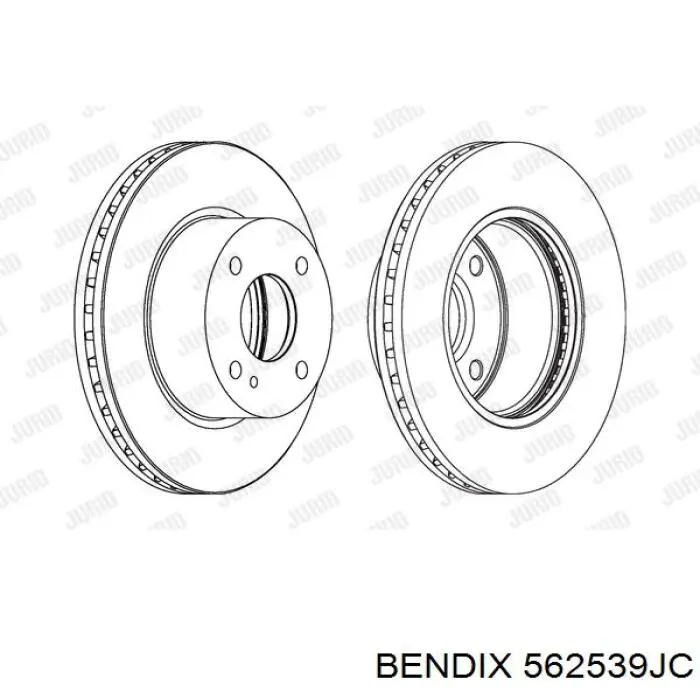 Передние тормозные диски 562539JC Jurid/Bendix