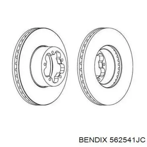 Передние тормозные диски 562541JC Jurid/Bendix