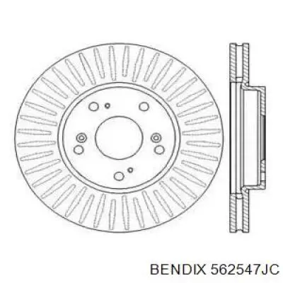 Передние тормозные диски 562547JC Jurid/Bendix