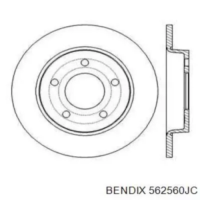 562560JC Jurid/Bendix диск тормозной задний