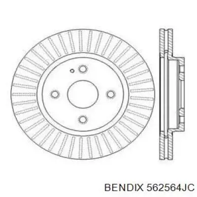 562564JC Jurid/Bendix диск тормозной передний