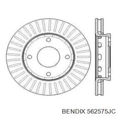 Передние тормозные диски 562575JC Jurid/Bendix