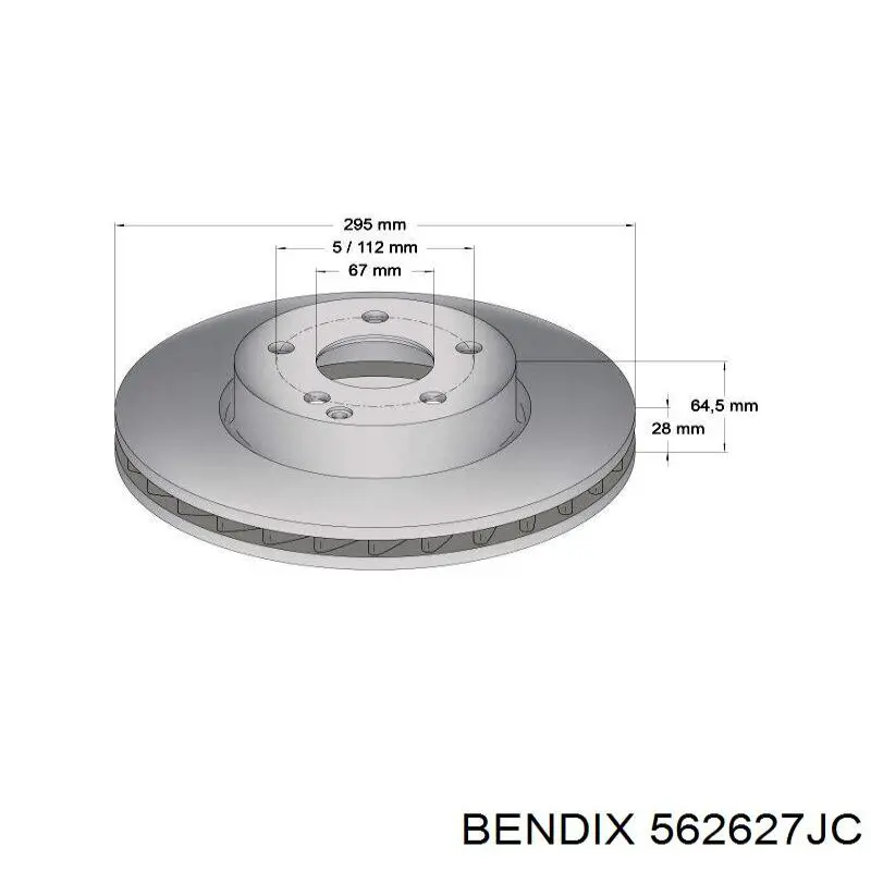 Передние тормозные диски 562627JC Jurid/Bendix