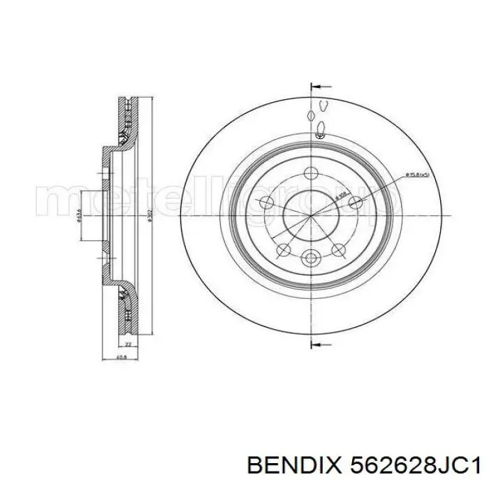 Передние тормозные диски 562628JC1 Jurid/Bendix