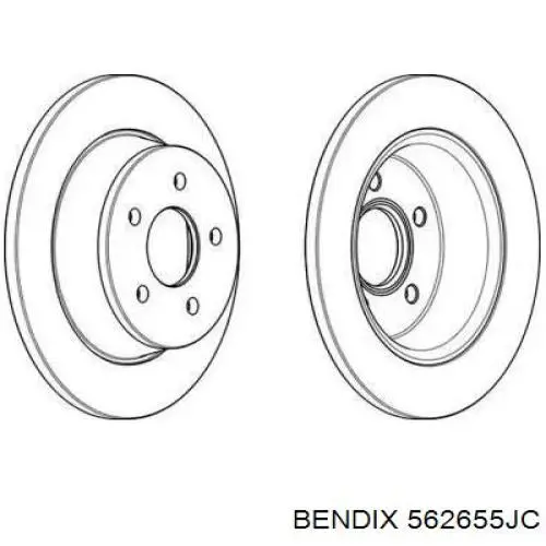 Тормозные диски 562655JC Jurid/Bendix