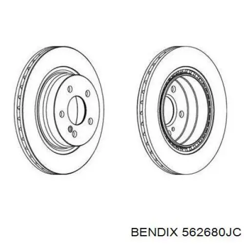 Тормозные диски 562680JC Jurid/Bendix