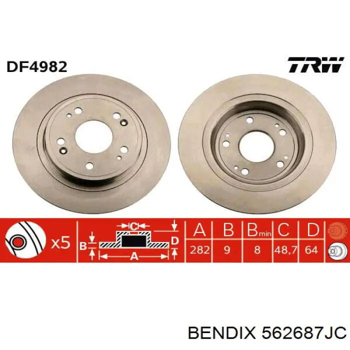 Купить 562687JC Jurid/Bendix Диск тормозной задний