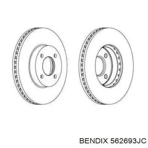 Передние тормозные диски 562693JC Jurid/Bendix