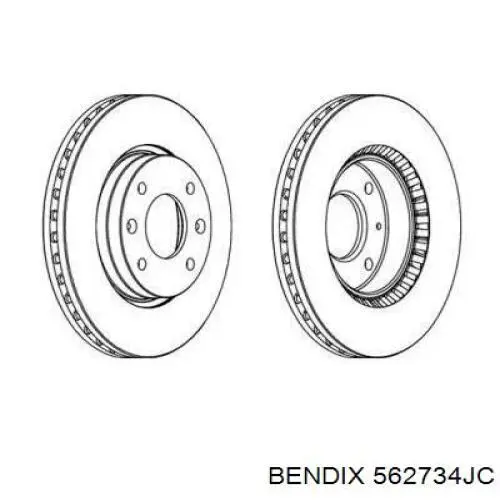 Передние тормозные диски 562734JC Jurid/Bendix