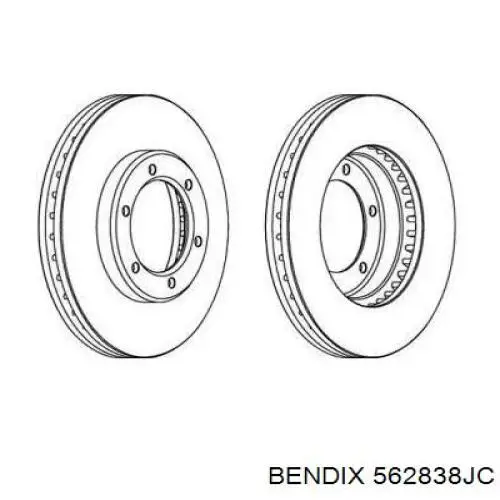 Передние тормозные диски 562838JC Jurid/Bendix