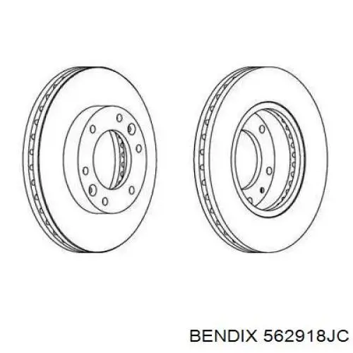 Передние тормозные диски 562918JC Jurid/Bendix