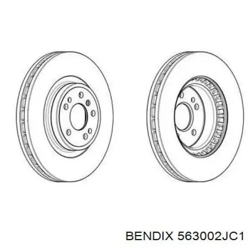 Передние тормозные диски 563002JC1 Jurid/Bendix