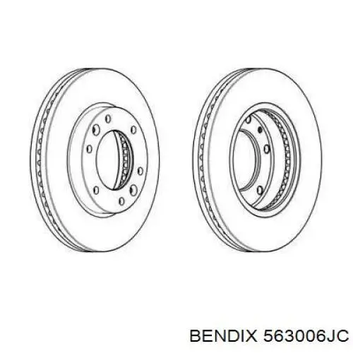 Передние тормозные диски 563006JC Jurid/Bendix