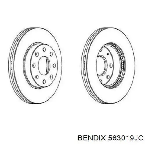 Передние тормозные диски 563019JC Jurid/Bendix