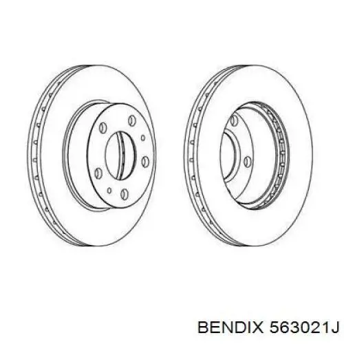 Передние тормозные диски 563021J Jurid/Bendix