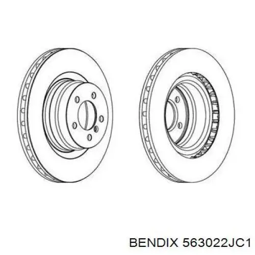 Передние тормозные диски 563022JC1 Jurid/Bendix