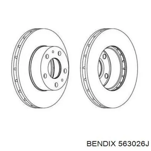 Передние тормозные диски 563026J Jurid/Bendix