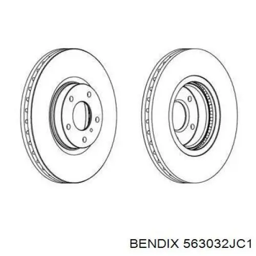 Передние тормозные диски 563032JC1 Jurid/Bendix