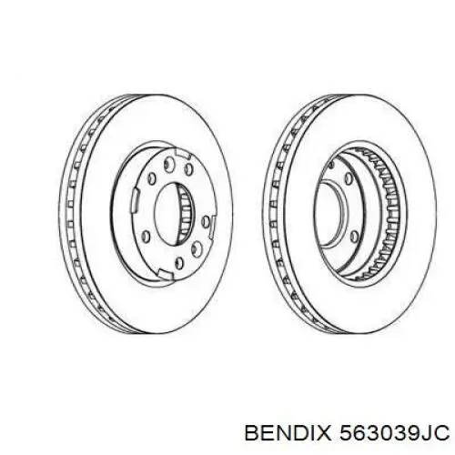 Передние тормозные диски 563039JC Jurid/Bendix