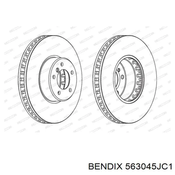 Тормоз дисковый передний Jurid/Bendix 563045JC1 цена, от 101.46 USD