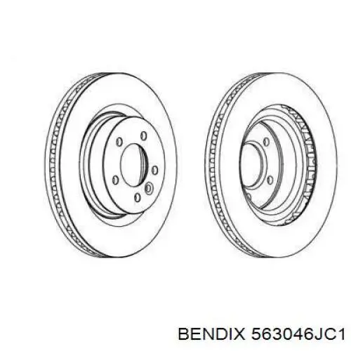 Передние тормозные диски 563046JC1 Jurid/Bendix