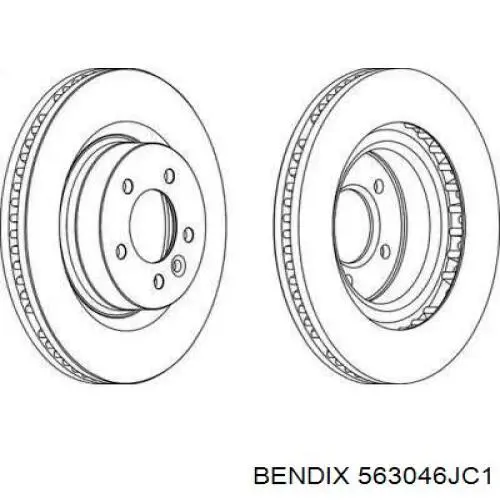 Freno de disco delantero 563046JC1 Jurid/Bendix