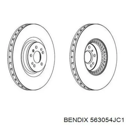 563054JC1 Jurid/Bendix диск тормозной передний