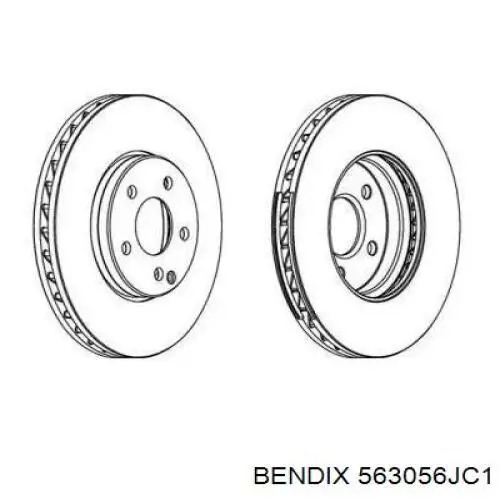 Передние тормозные диски 563056JC1 Jurid/Bendix