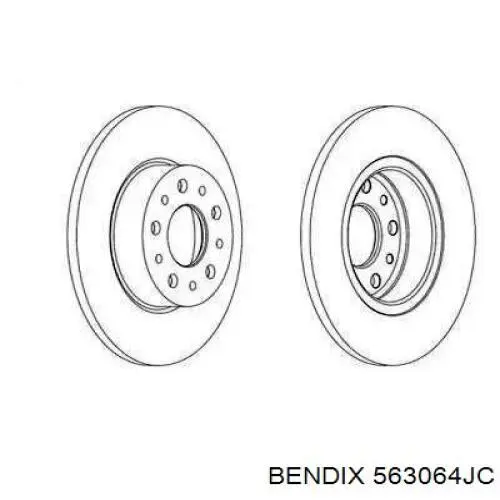 563064JC Jurid/Bendix disco do freio traseiro