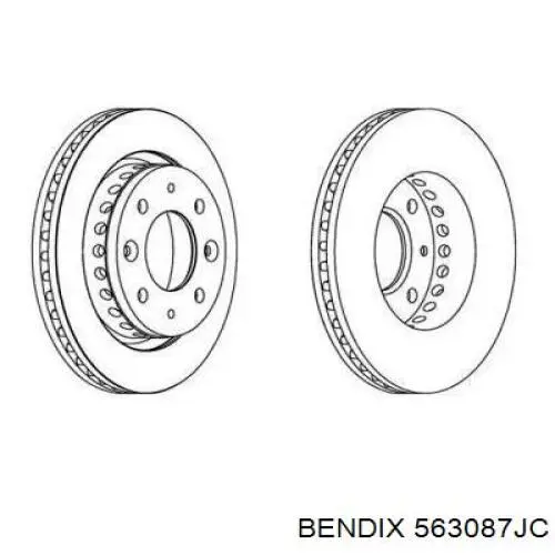 Передние тормозные диски 563087JC Jurid/Bendix